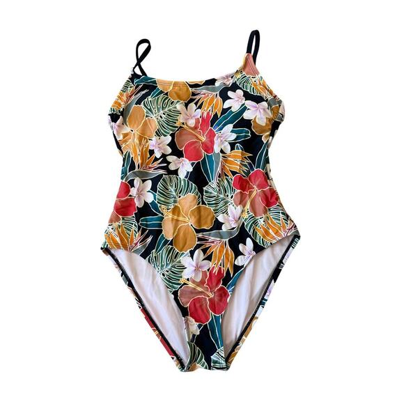 HURLEY One Piece swim suit, size Medium, Floral Print - Picture 1 of 9